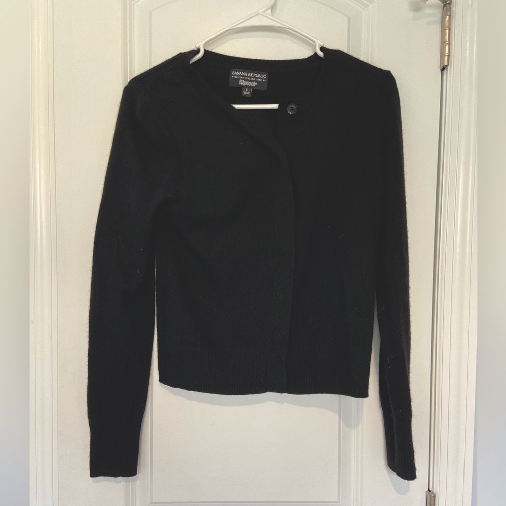 Banana Republic Italian Yarn by Filpucci Black Button Down Sweater, Small